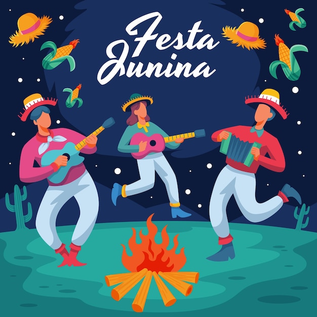 Ilustracja Kreskówka Festa Junina