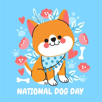 Ilustracja kreskówka narodowy dzień psa
