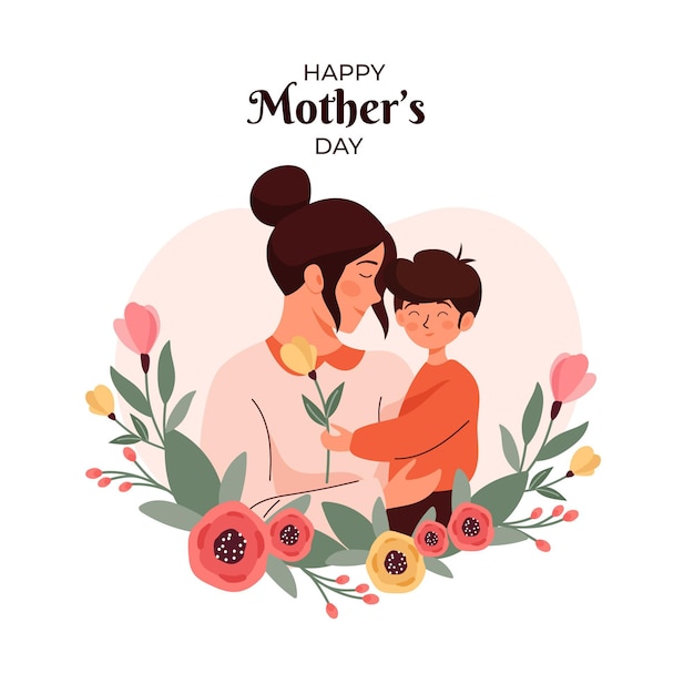 Ilustracja kwiatowy dzień matki