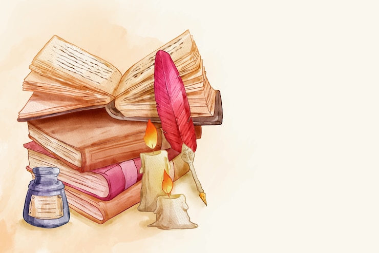 Bezpłatny plik Wektor ilustracja literatury akwareli