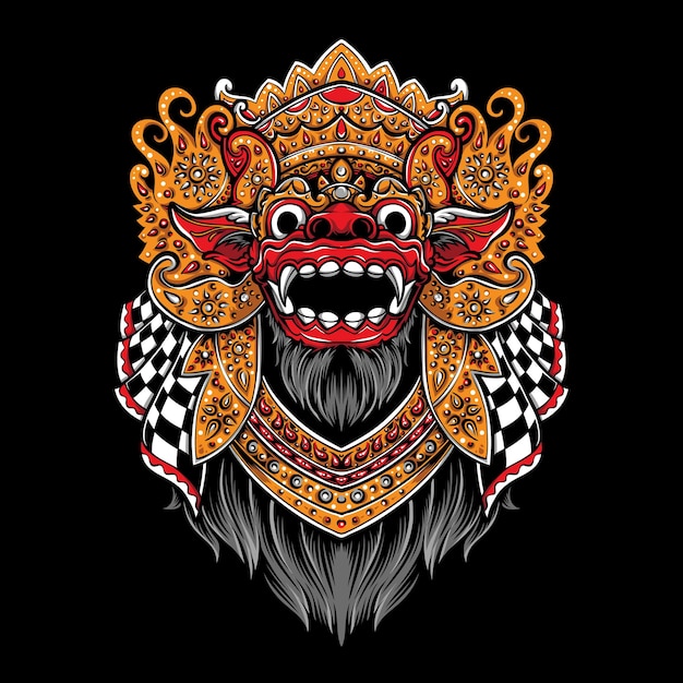 Ilustracja logo wektor balijski barong