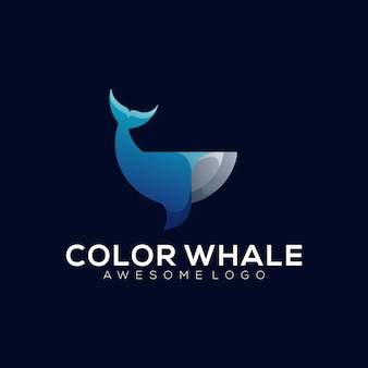 Ilustracja logo wektor koloru banana wieloryba