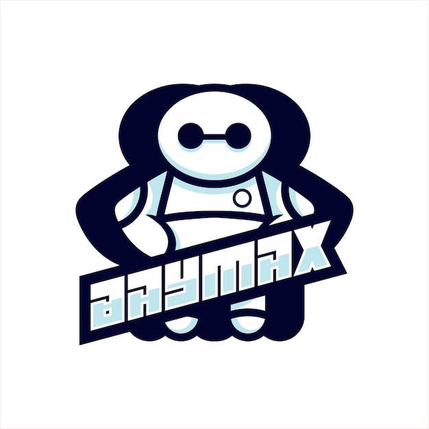 Bezpłatny wektor ilustracja logo wektora maskotki robota baymax