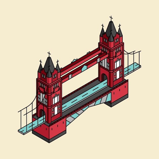 Bezpłatny wektor ilustracja londyn most w uk