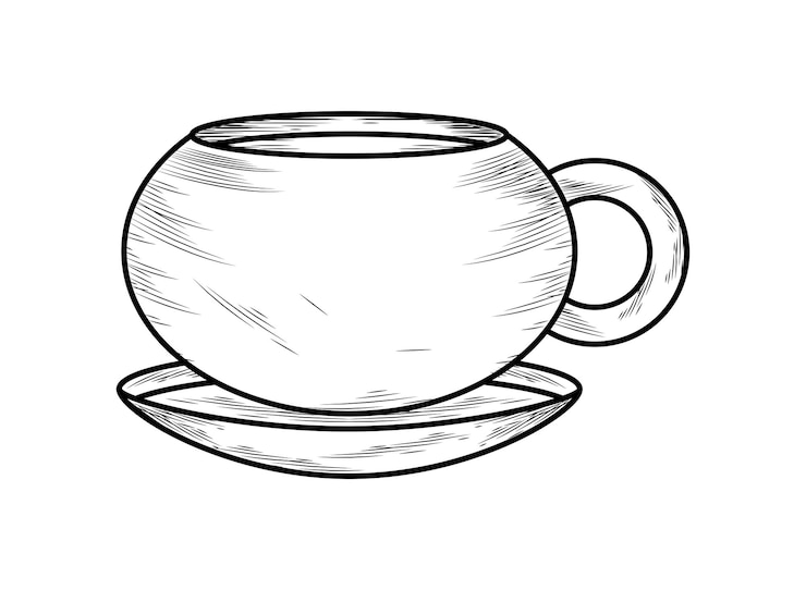 Bezpłatny plik Wektor ilustracja menu rysunku filiżanki kawy wyizolowana