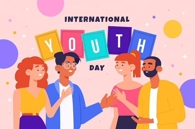 Bezpłatny wektor ilustracja międzynarodowego dnia młodzieży