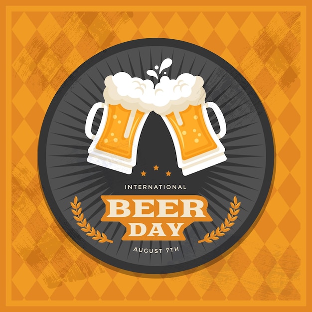 Bezpłatny wektor ilustracja międzynarodowego dnia piwa
