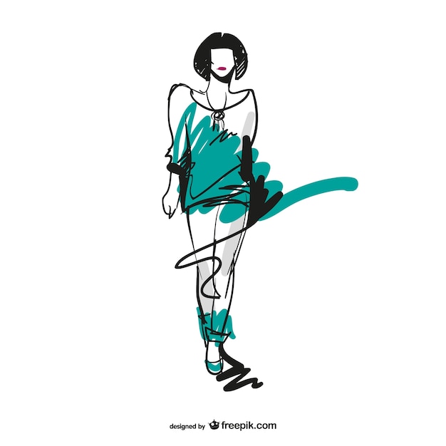 Ilustracja mody szkic do pobrania za darmo