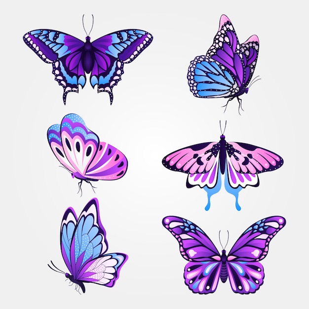 Bezpłatny wektor ilustracja motyla gradientowego