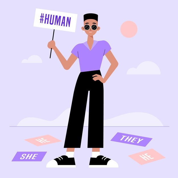 Ilustracja neutralnego ruchu płci