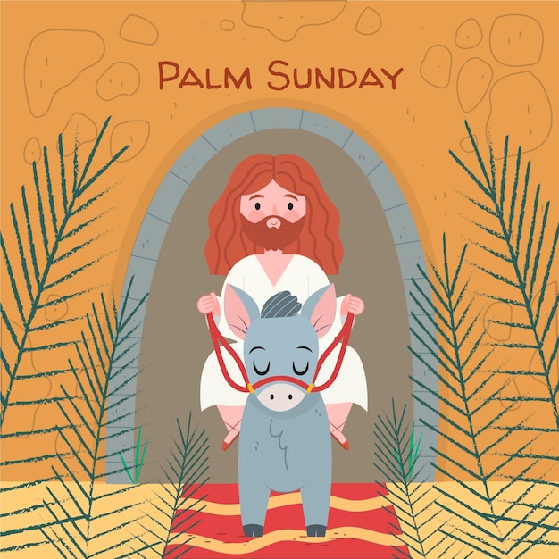 Bezpłatny wektor ilustracja niedziela palmowa