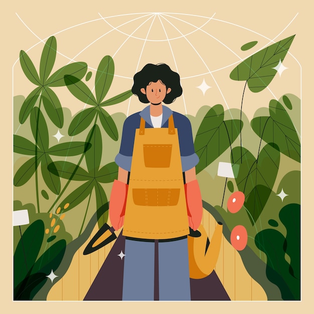 Ilustracja ogród botaniczny