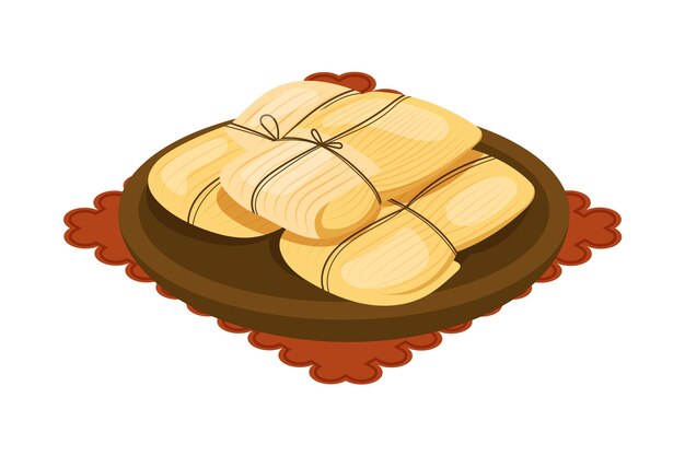Ilustracja organicznych płaskich tamales