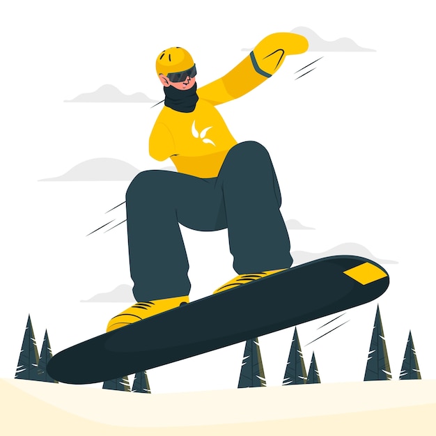 Bezpłatny wektor ilustracja para snowboardu