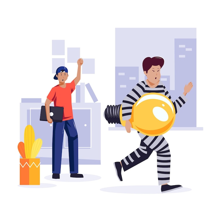 Bezpłatny plik Wektor ilustracja plagiatu autorskiego