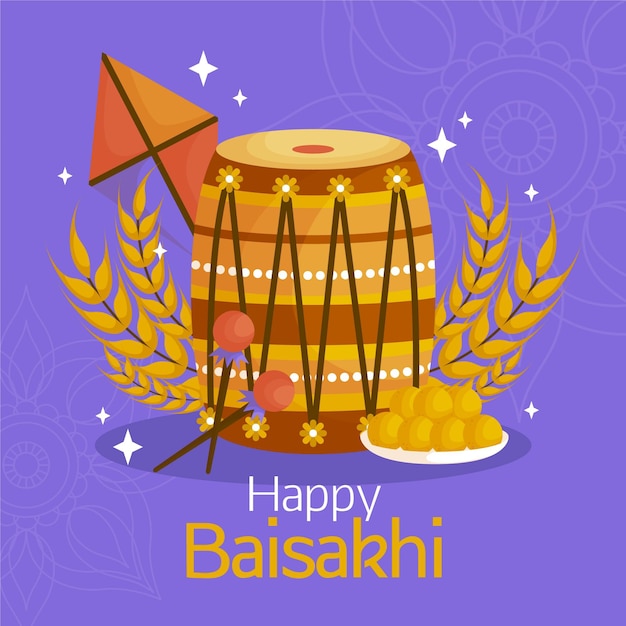 Ilustracja Płaska Baisakhi