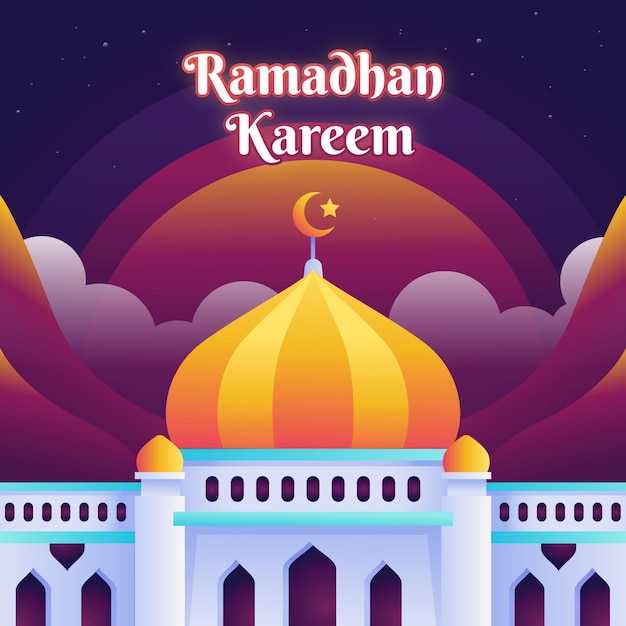 Bezpłatny wektor ilustracja płaska ramadan kareem
