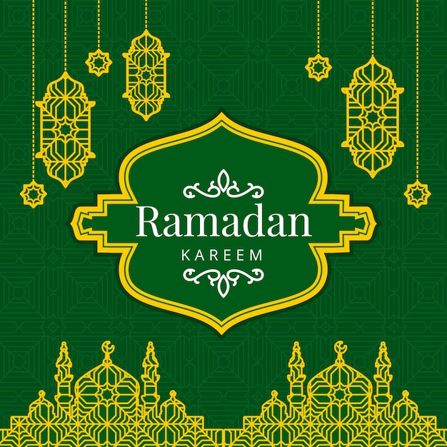 Ilustracja Płaska Ramadan Kareem