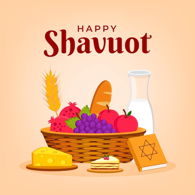 Ilustracja płaska shavuot