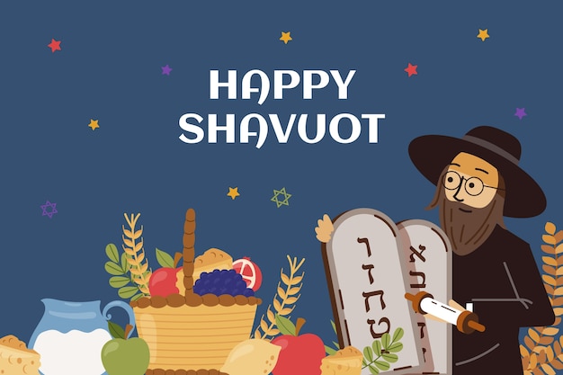 Bezpłatny wektor ilustracja płaska shavuot