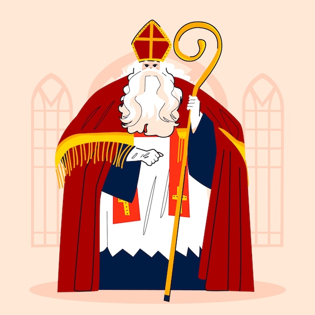 Bezpłatny wektor ilustracja płaska sinterklaas