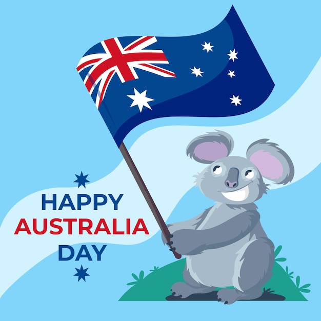 Ilustracja płaski dzień australii