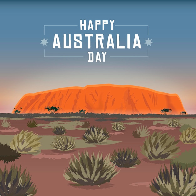 Ilustracja Płaski Dzień Australii