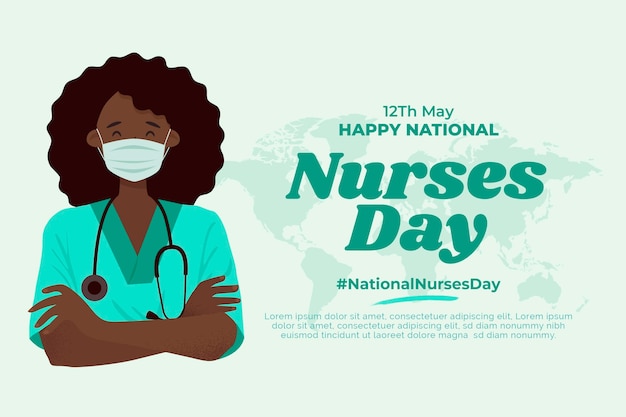 Bezpłatny wektor ilustracja płaski dzień krajowych pielęgniarek