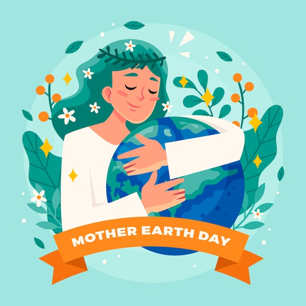 Ilustracja płaski dzień matki ziemi
