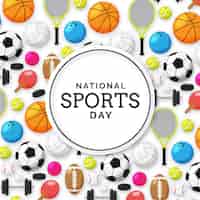 Bezpłatny wektor ilustracja płaski dzień sportu narodowego