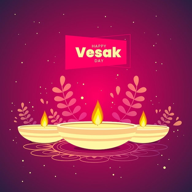 Ilustracja Płaski Dzień Vesak