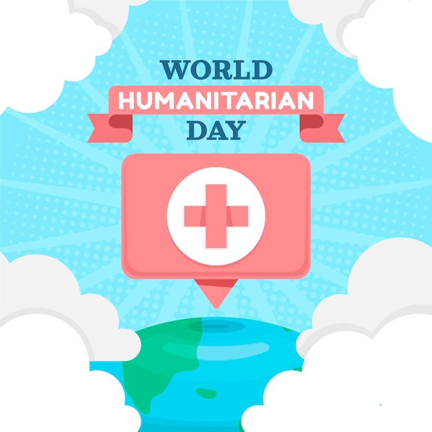 Ilustracja Płaski światowy Dzień Humanitarny