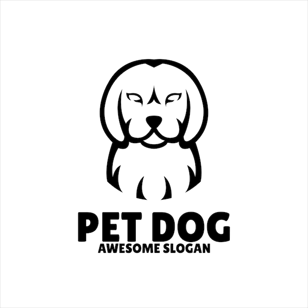 Bezpłatny wektor ilustracja projekt logo prosta maskotka psa