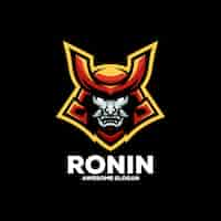 Bezpłatny wektor ilustracja projektu logo maskotki esport ronin