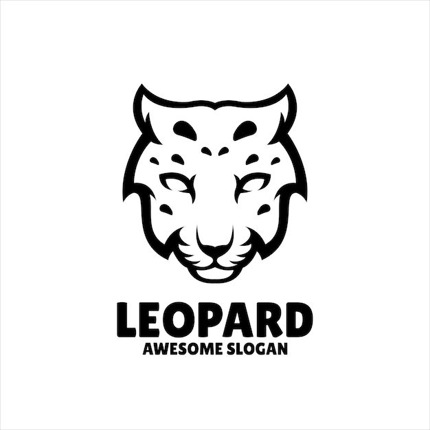 Ilustracja Projektu Logo Proste Maskotki Lamparta