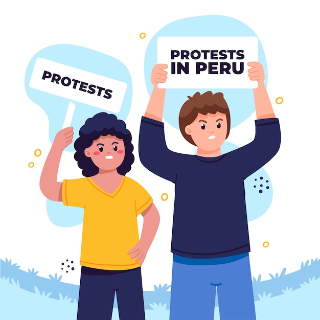 Ilustracja Protestu Peru