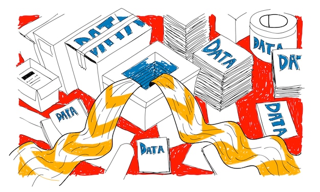 Bezpłatny wektor ilustracja przechowywania danych