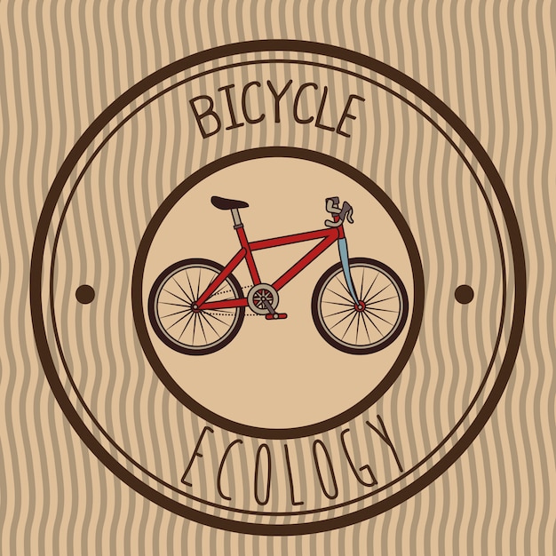 Bezpłatny wektor ilustracja retro emblemata bicykl