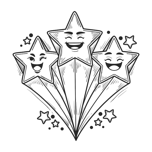 Ilustracja Rysunkowa Spadającej Gwiazdy