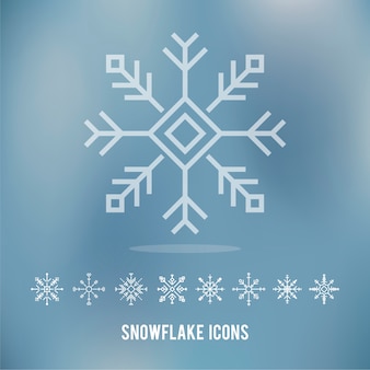 Ilustracja śliczne płatek śniegu ikony