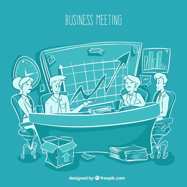 Bezpłatny wektor ilustracja spotkania biznesowego