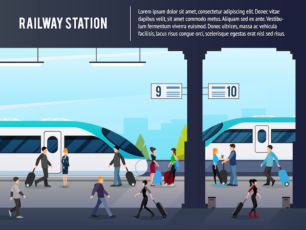 Bezpłatny wektor ilustracja stacji kolejowej intercity