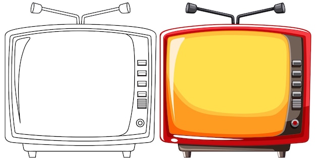 Bezpłatny wektor ilustracja starożytnych telewizorów