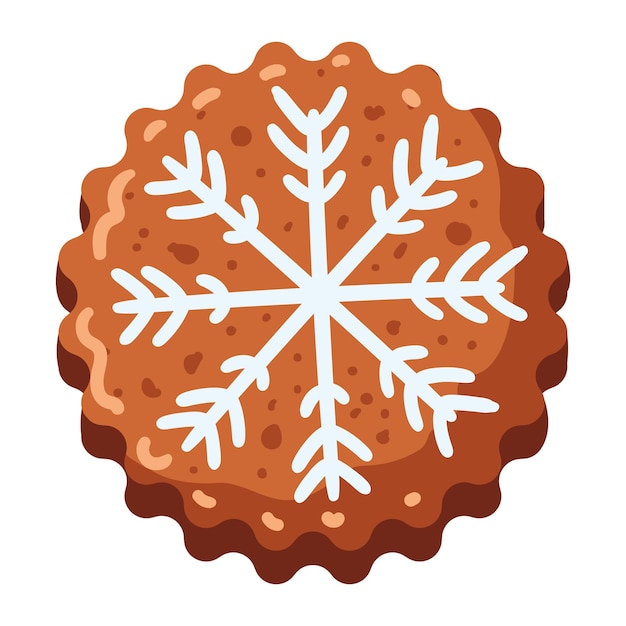 Bezpłatny wektor ilustracja świątecznego ciasteczka płatka śniegu