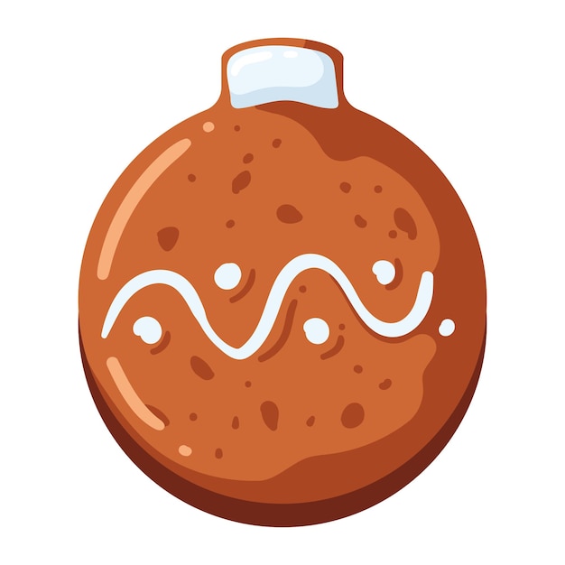 Bezpłatny wektor ilustracja świątecznej kuli ciasteczkowej izolowana