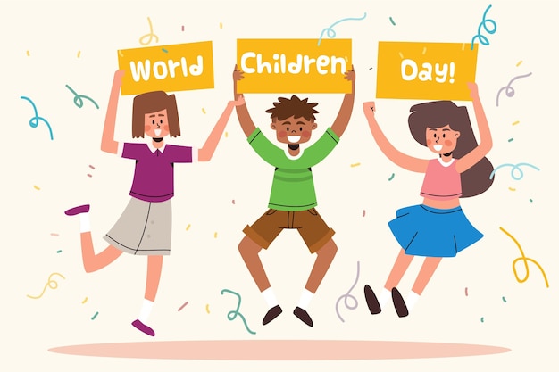 Bezpłatny wektor ilustracja światowy dzień dziecka