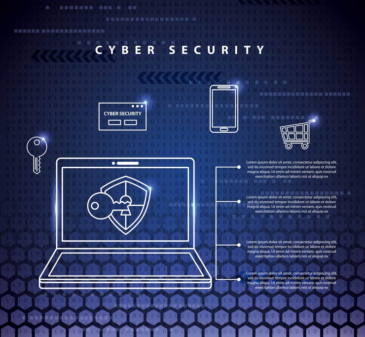 Bezpłatny plik Wektor ilustracja technologii bezpieczeństwa cybernetycznego