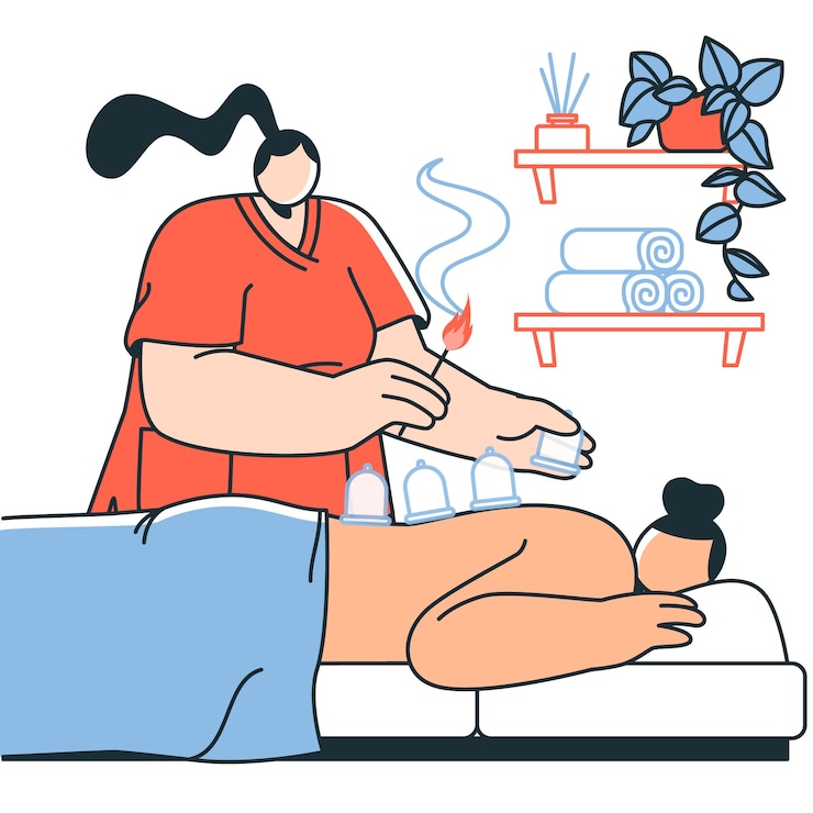 Bezpłatny plik Wektor ilustracja terapii cuping