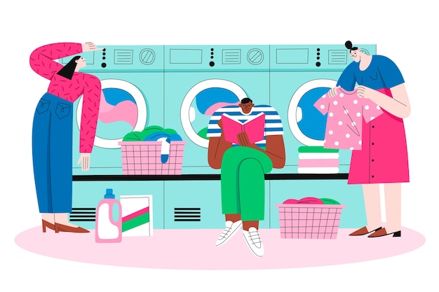 Bezpłatny wektor ilustracja usługi pralni