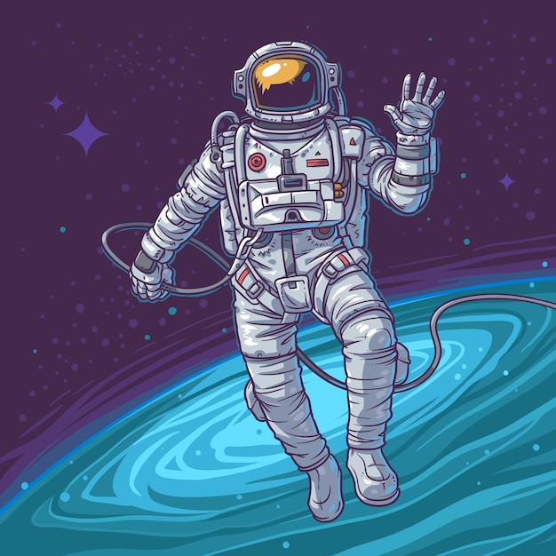 Bezpłatny wektor ilustracja wektora cosmonaut